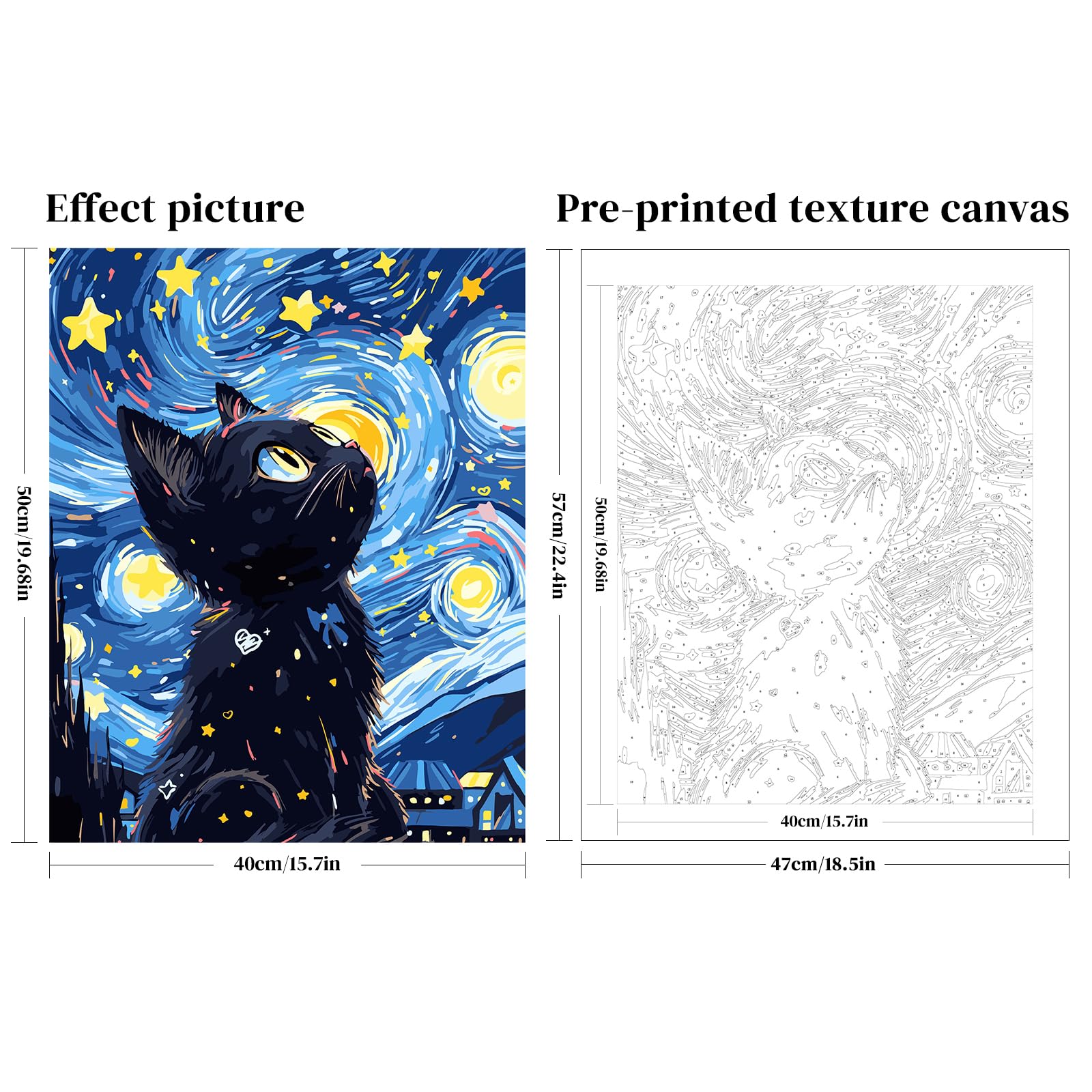 POLA - cat personページ Amazon.com: Cat Paint By Numbers Kit For Adults Canvas Cats